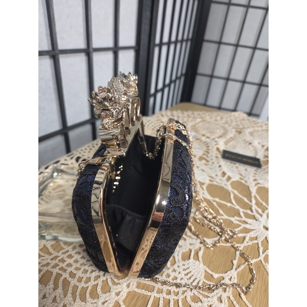 Moonisa Whimsigoth Knuckle Duster Lace Gothic Glam Evening Clutch Bag One Size - Picture 5 of 7